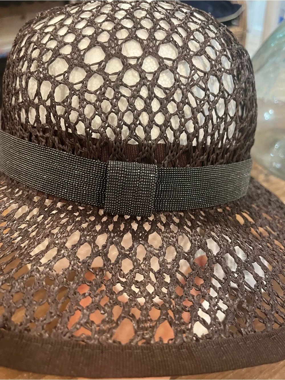 Brunello Cucinelli Raffia Effect Brimmed Hat NWT